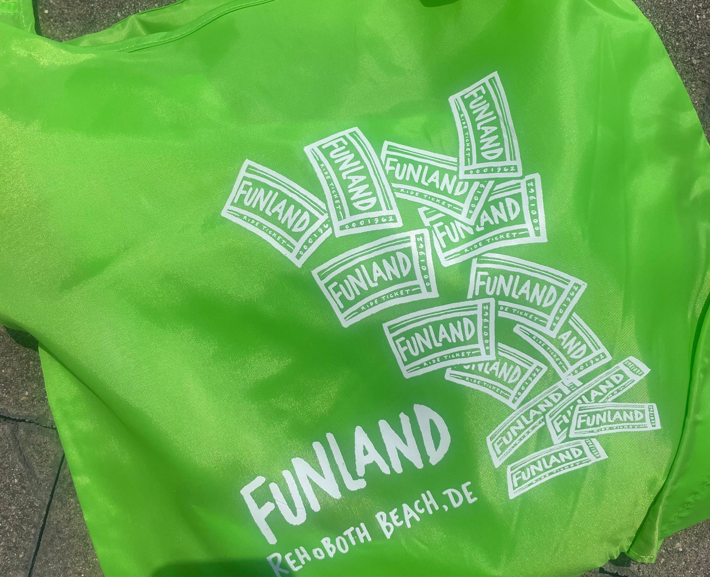 Funland ticket foldaway shopper bag