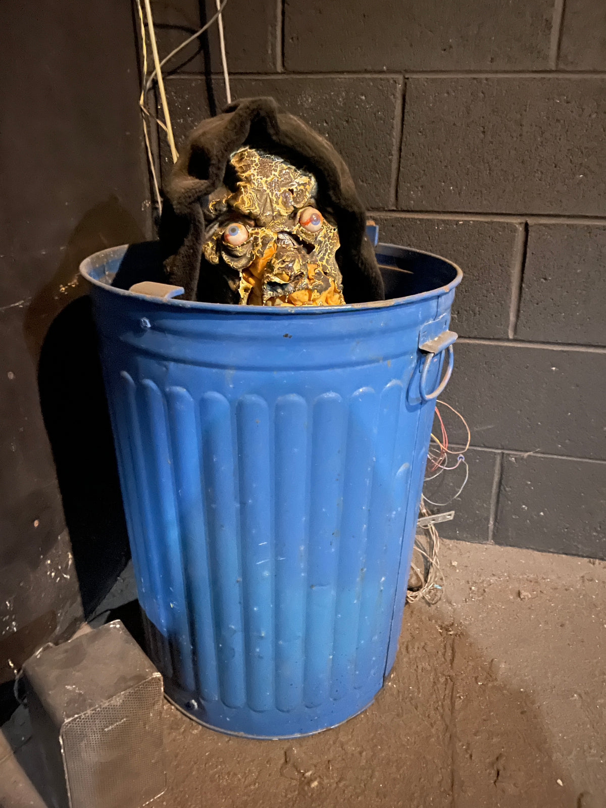 Blue Garbage Can Prop