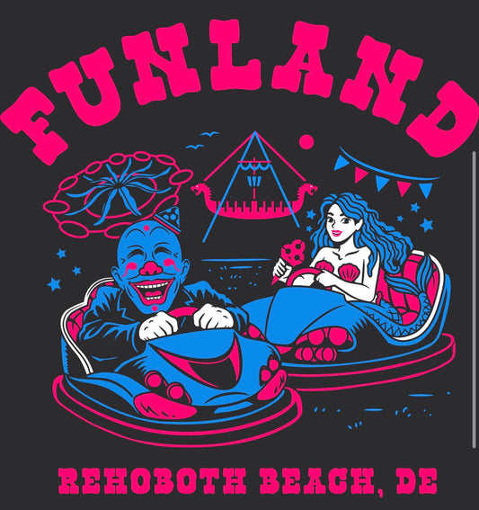 NEW 2026 Navy Clown & Mermaid T-shirt  - Funland x Cotton Candy Clothing