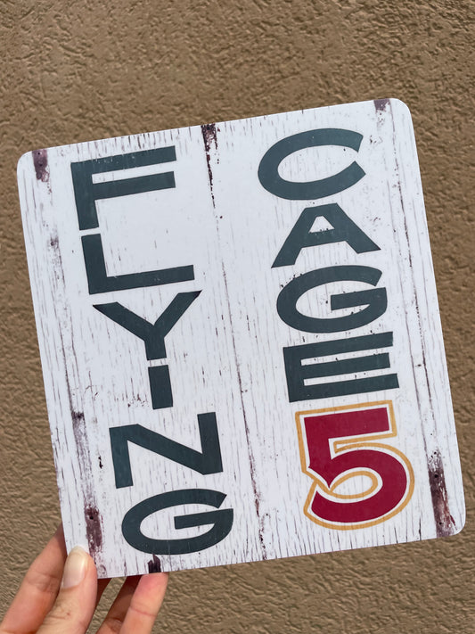 Wooden Flying Cages Sign