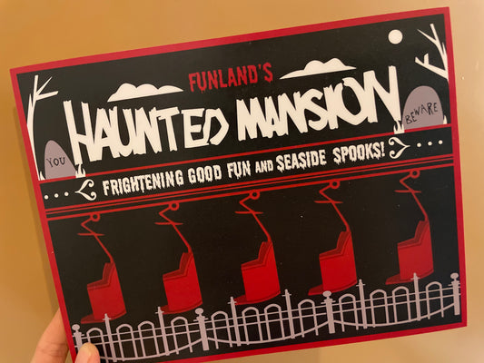 Wooden Haunted Mansion sign