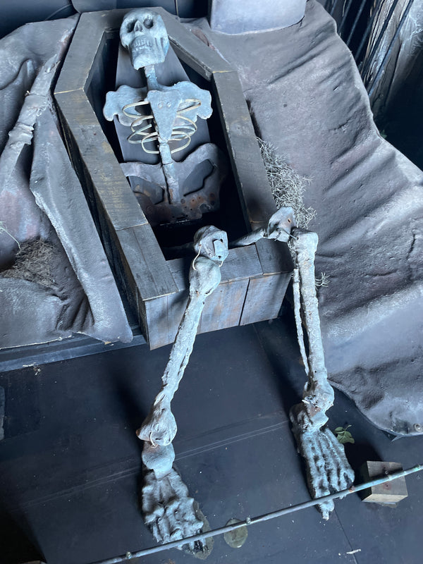 Original JMM Studio Large Skeleton Prop in Coffin