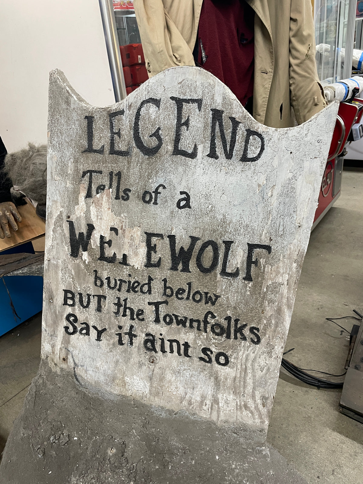 "Legend Tells of a Werewolf" Gravestone Prop
