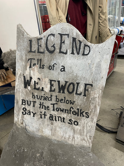 "Legend Tells of a Werewolf" Gravestone Prop