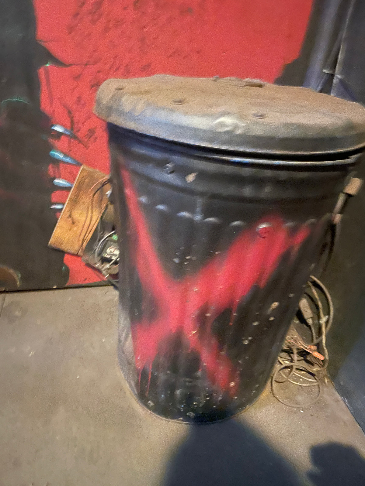 Red "X" Trash Can Prop