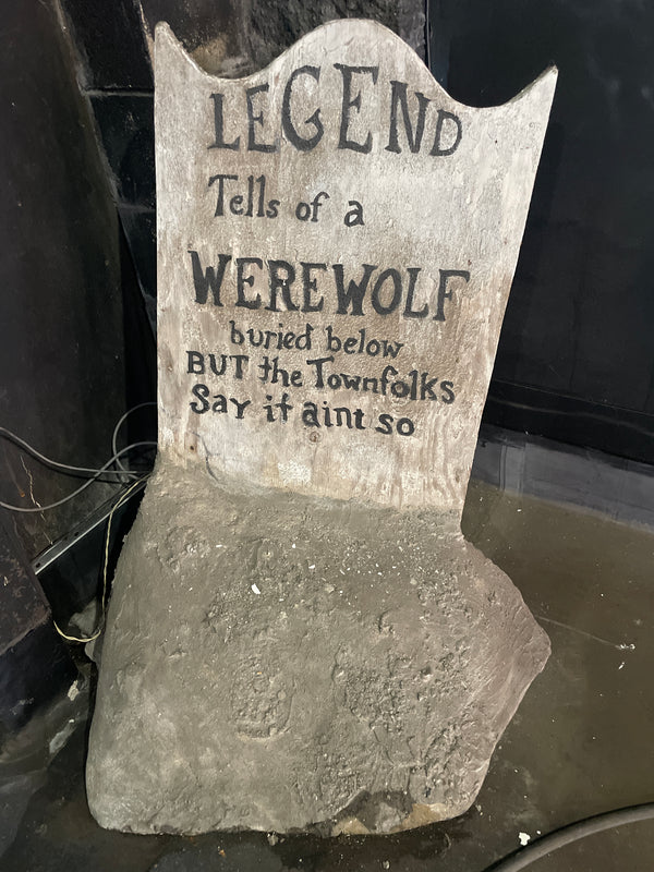 "Legend Tells of a Werewolf" Gravestone Prop