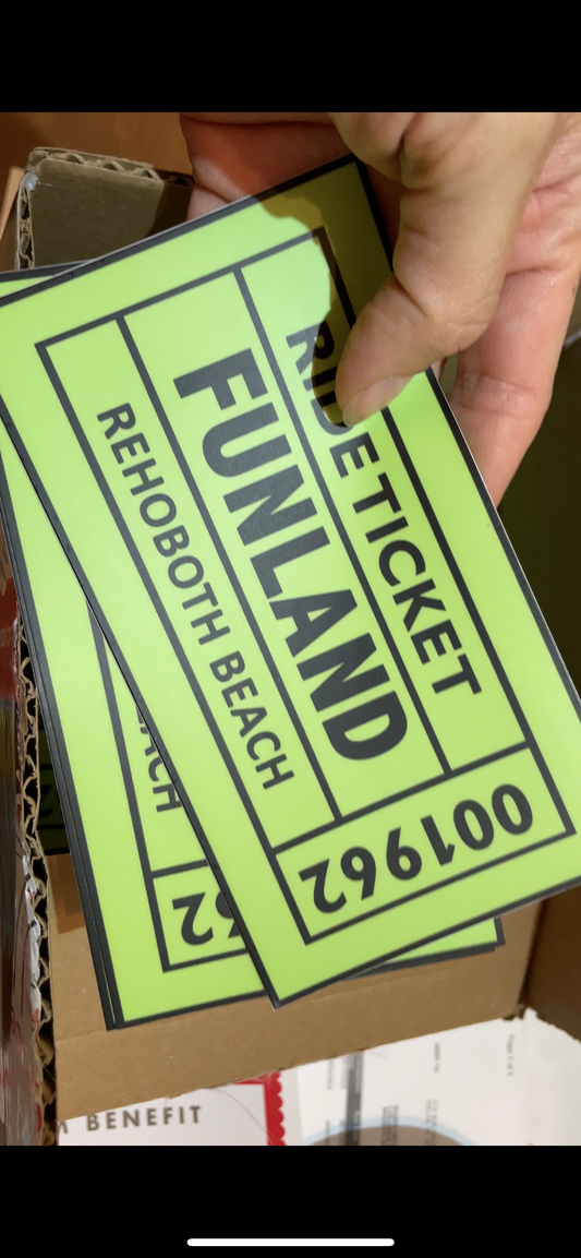 Funland Ticket Vinyl sticker