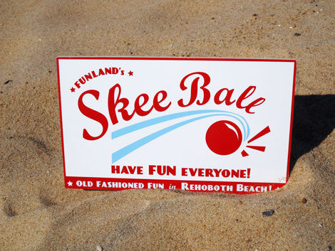 Wooden Skeeball Sign
